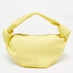 Pre Owned Bottega Veneta Yellow Leather Mini Double Knot Bag