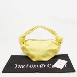 Pre Owned Bottega Veneta Yellow Leather Mini Double Knot Bag