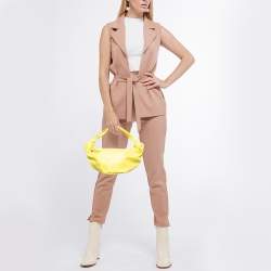 Pre Owned Bottega Veneta Yellow Leather Mini Double Knot Bag