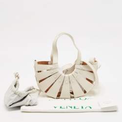 Bottega Veneta Off White Leather Small Shell Bag