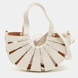 Bottega Veneta Off White Leather Small Shell Bag