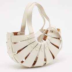 Bottega Veneta Off White Leather Small Shell Bag