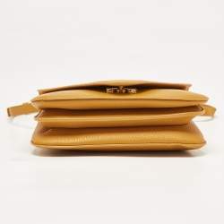 Pre Owned Bottega Veneta Orange Leather Mount Envelope Bag