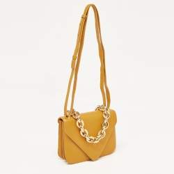 Pre Owned Bottega Veneta Orange Leather Mount Envelope Bag