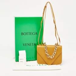 Pre Owned Bottega Veneta Orange Leather Mount Envelope Bag
