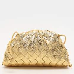 Pre Owned حقيبة بوتيغا فينيتا ميني ذا باوتش جلد بورديغ