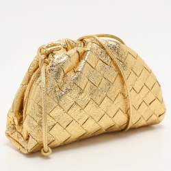 Pre Owned حقيبة بوتيغا فينيتا ميني ذا باوتش جلد بورديغ