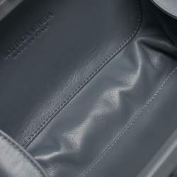 Bottega Veneta Grey Intrecciato Leather Knot Clutch