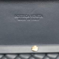 Bottega Veneta Grey Intrecciato Leather Knot Clutch