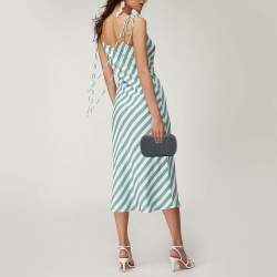 Bottega Veneta Grey Intrecciato Leather Knot Clutch