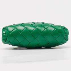 Bottega Veneta Green Intrecciato Leather Extra Mini The Pouch