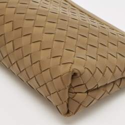 Bottega Veneta Brown Intrecciato Leather Oversized Zip Pouch