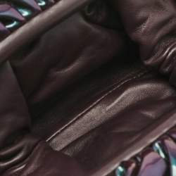 Pre Owned Bottega Veneta Multicolor Holographic Patent Leather Mini Pouch Clutch