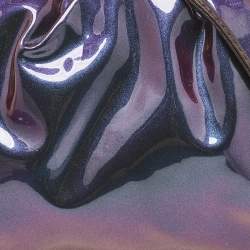 Pre Owned Bottega Veneta Multicolor Holographic Patent Leather Mini Pouch Clutch