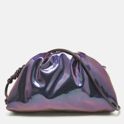 Pre Owned Bottega Veneta Multicolor Holographic Patent Leather Mini Pouch Clutch