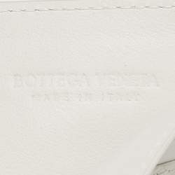 Bottega Veneta White Diamond Embossed Leather Card Holder