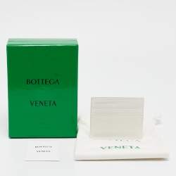 Bottega Veneta White Diamond Embossed Leather Card Holder