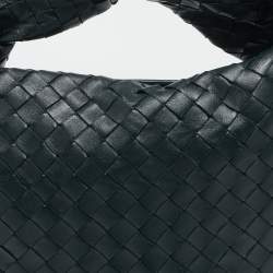 Pre Owned Bottega Veneta Dark Green Intrecciato Leather Small Jodie Hobo