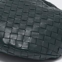 Pre Owned Bottega Veneta Dark Green Intrecciato Leather Small Jodie Hobo