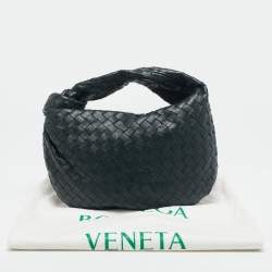 Pre Owned Bottega Veneta Dark Green Intrecciato Leather Small Jodie Hobo