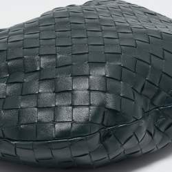 Pre Owned Bottega Veneta Dark Green Intrecciato Leather Small Jodie Hobo
