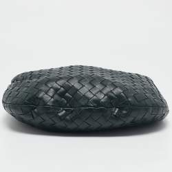 Pre Owned Bottega Veneta Dark Green Intrecciato Leather Small Jodie Hobo