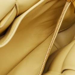 Pre Owned حقيبة كتف بوتيغا فينيتا كاسيت جلد مبطن أصفر بسلسلة