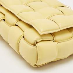 Pre Owned حقيبة كتف بوتيغا فينيتا كاسيت جلد مبطن أصفر بسلسلة