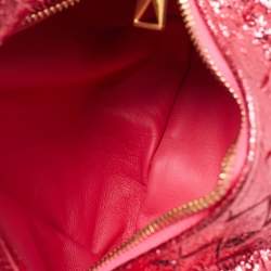 Pre Owned Bottega Veneta Metallic Pink Intrecciato Leather Mini Jodie Hobo