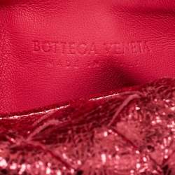 Pre Owned Bottega Veneta Metallic Pink Intrecciato Leather Mini Jodie Hobo