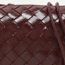 Pre Owned Bottega Veneta Burgundy Patent Leather Mini Loop Camera Crossbody Bag