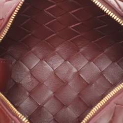 Pre Owned Bottega Veneta Burgundy Patent Leather Mini Loop Camera Crossbody Bag