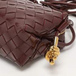 Pre Owned Bottega Veneta Burgundy Patent Leather Mini Loop Camera Crossbody Bag