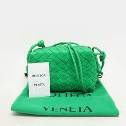 Bottega Veneta Green Intrecciato Leather Mini Loop Camera Crossbody Bag