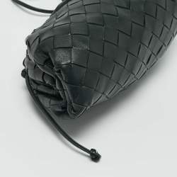 Bottega Veneta Dark Green Intrecciato Leather Mini The Pouch Bag