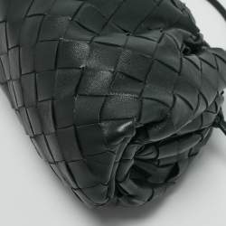 Bottega Veneta Dark Green Intrecciato Leather Mini The Pouch Bag