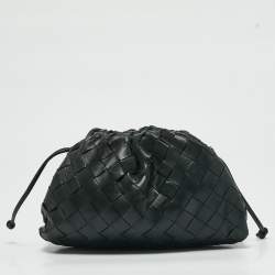 Bottega Veneta Dark Green Intrecciato Leather Mini The Pouch Bag