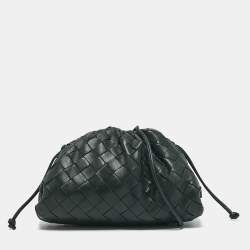 Bottega Veneta Dark Green Intrecciato Leather Mini The Pouch Bag
