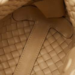 Bottega Veneta Cream Intrecciato Leather Small Clicker Shoulder Bag