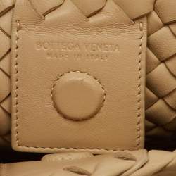 Bottega Veneta Cream Intrecciato Leather Small Clicker Shoulder Bag