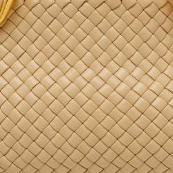 Bottega Veneta Cream Intrecciato Leather Small Clicker Shoulder Bag