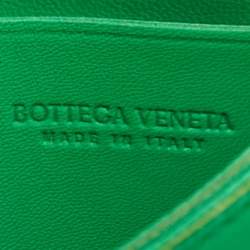 Pre Owned Bottega Veneta Green Intrecciato Leather Mini Candy Cassette Crossbody Bag