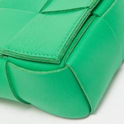 Pre Owned Bottega Veneta Green Intrecciato Leather Mini Candy Cassette Crossbody Bag