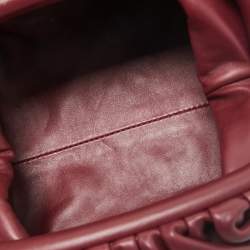Bottega Veneta Burgundy Leather Mini The Pouch Clutch 