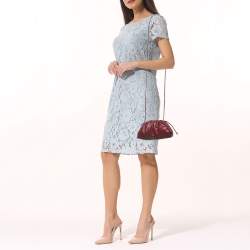 Bottega Veneta Burgundy Leather Mini The Pouch Clutch 