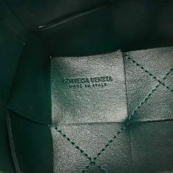 Bottega Veneta Dark Green Intrecciato Leather Mini Cassette Bucket Bag