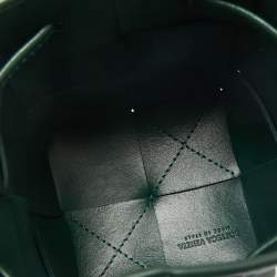 Bottega Veneta Dark Green Intrecciato Leather Mini Cassette Bucket Bag