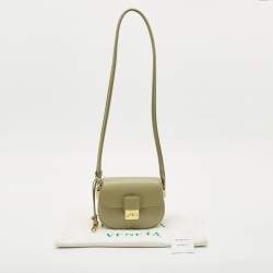 Bottega Veneta Travertine Leather Mini Desiree Crossbody Bag