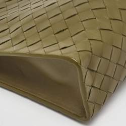 Bottega Veneta Olive Green Intrecciato Leather Zip Pouch