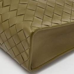 Bottega Veneta Olive Green Intrecciato Leather Zip Pouch